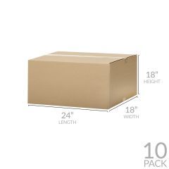 (Bundle of 10) 24 x 18 x 18" Corrugated Boxes