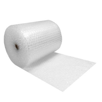 UOFFICE Medium bubble roll that is transparent and is perforated every 12 inches